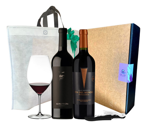 Vinos Alma Negra + Fin Estuche Regalo + 1 Copa + Abridor