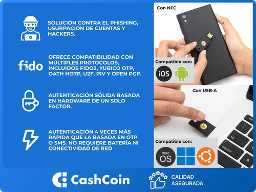 Imagen 6 de 10 de Yubikey 5 Nfc - Yubico Fido Fido2 - Original U2f Two Factor