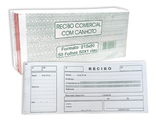 Recibo Comercial C/ Canhoto Destacável Unidade