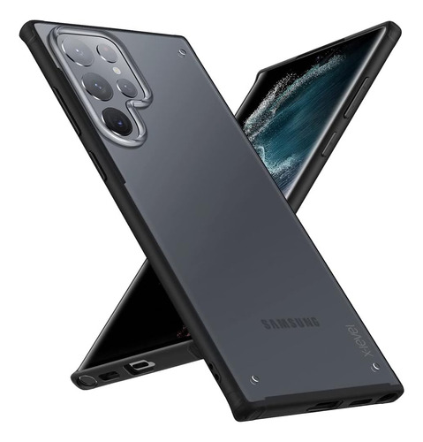 Funda Transparente Borde Negro Para Samsung Galaxy S22 Ul...