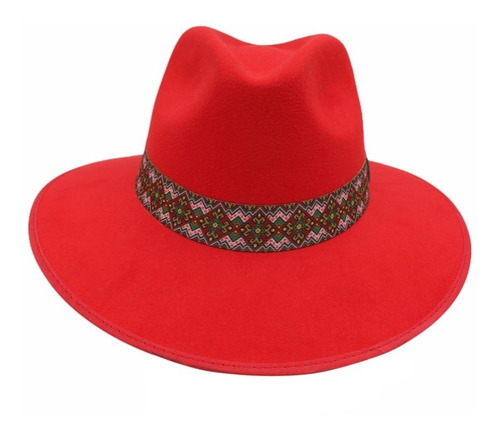 Sombrero Indiana Gamuza Rojo