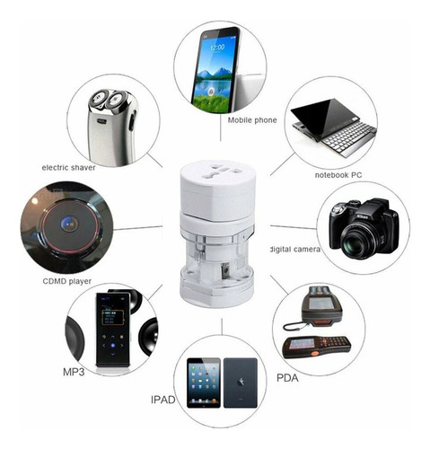 Adaptador Enchufe Universal Europeo Estadounidense Viajero