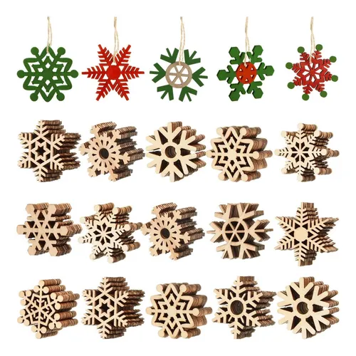 comprar 100 Pcs Navideño Inacabado Adornos De Nieve De Copo De Nieve