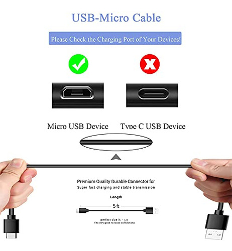 Cable Cargador Rápido Micro Usb Pack De 2 Para Altavoz Bose