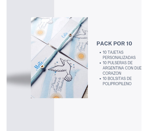 Promesa A La Bandera Pulseras Tobilleras Tarjeta X 10 Un