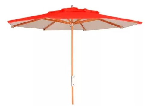 Ombrelone guarda sol sombrero Sungap 300S de 3 metros madeira nobre cor vermelho