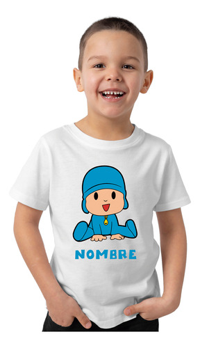 Remera Niño Algodon Pocoyo Dibujo Personalizada Con Nombre 2