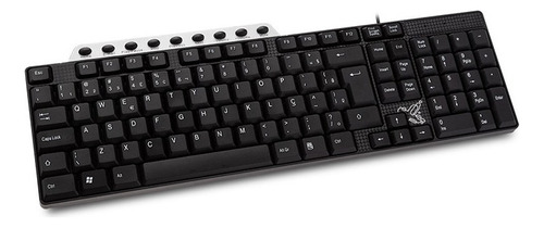 Teclado Multimídia Usb Pr/pt Maxprint Cor de teclado Preto Idioma Português Brasil