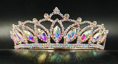 Tocado, Tiara, Corona, Xv Años, Reina, Baño De Oro, T 160