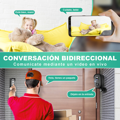 Cámaras De Seguridad Inalámbricas Para Exteriores Fhd 2k Wifi, Foco Sirena Alarma Visión Nocturna En Color, Comunicación Bidireccional, Resistente Al Agua, Detección De Movimiento Con Ia, Blanco