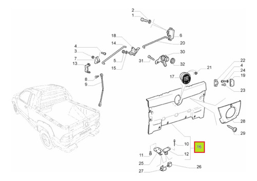 Porton Trasero Original Fiat Strada Adventure 13 Doble Cab