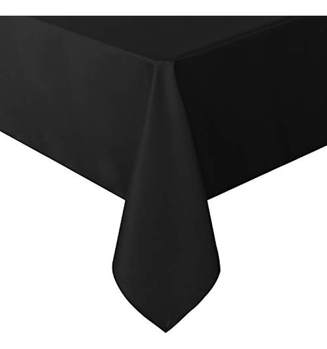 Mantel Rectangular 152x213 Cm De Poliester Lavable Negro