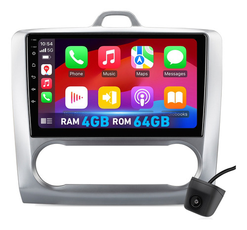 Estéreo 4+64g Carplay Para Ford Focus 2004-2011 A/a Manual