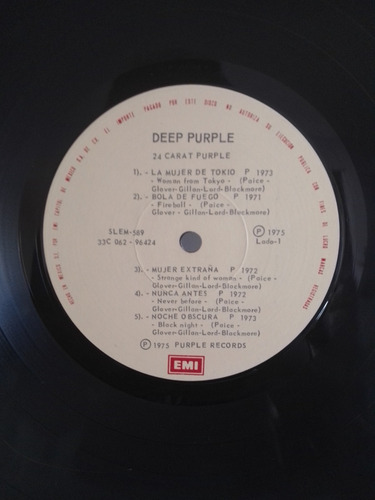 Lp Disco De Acetato De Deep Purple 24 Carat Purple (Usado)