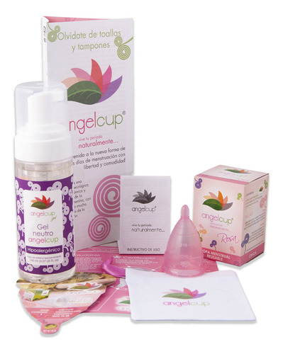 Copa Menstrual Angelcup Colors + Jabón Neutro 160ml Color Rosa Ch - Jabón 160ml Talla Chica