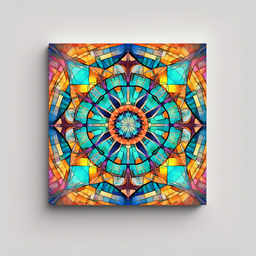 60x60cm Cuadro Decorativo Kaleidoscopio Bastidor Madera