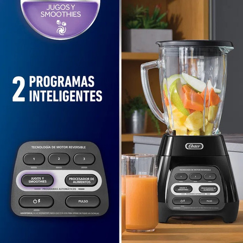 Licuadora Oster Blstpyg1209b 1.5 L Vaso De Vidrio 700 Watts