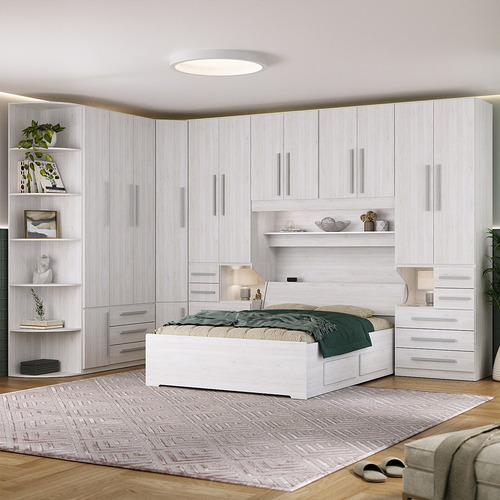 Guarda-roupa Com Canto E Módulos Sem Cama 1222s Carvalho Cla