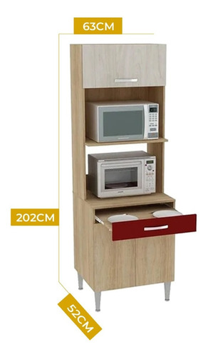 Imagen 2 de 8 de Multiuso Cocina Reversible Alacena Para Horno Y Microondas
