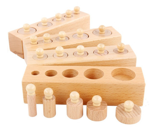 Cilindro De Enchufe Montessori Mini Cylinders, Bloques De Ju