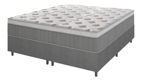 Hellen Ômega Master cama box baú colchão molas cinza branco