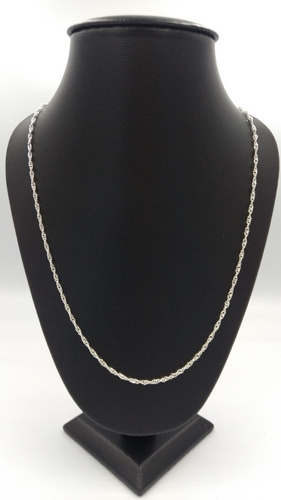 Imagen 1 de 6 de Cadena De Pura Plata Pureza 925 Tejido Torzal De 60cm Unisex