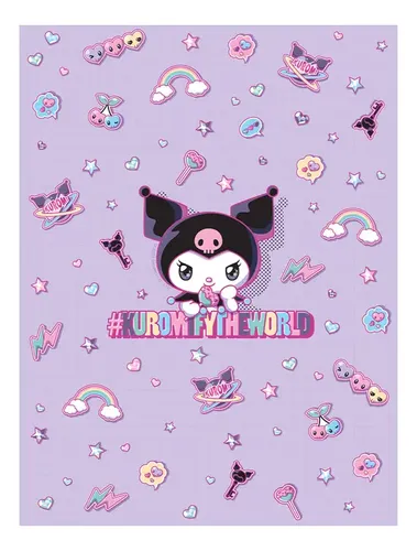 Sfondo Fotografico Kuromi Per Compleanno – Telo Decorativo In Tessuto Morbido Con Personaggio