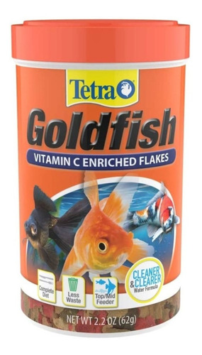 Alimento en escamas peces de agua fría carassius y goldfish Tetrafin Goldfish Flakes 62g