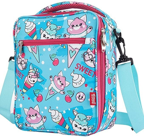 Lonchera Impermeable Bolsa Térmica Para Escuela Viajes Paseo Color Celeste