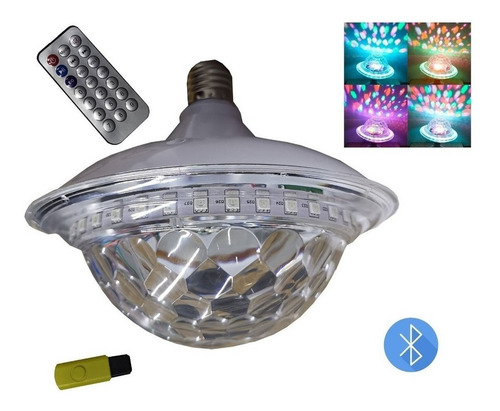 Imagen 5 de 6 de Foco Led Rgb Con Bocina Para Fiestas Bluetooth Music95