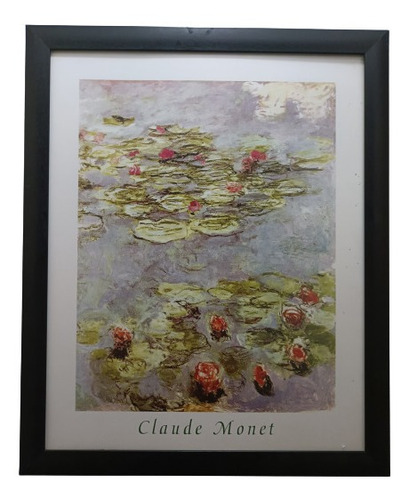 Monet _ Las Ninfeas Rojas Enmarcado 55 X 45 Cms