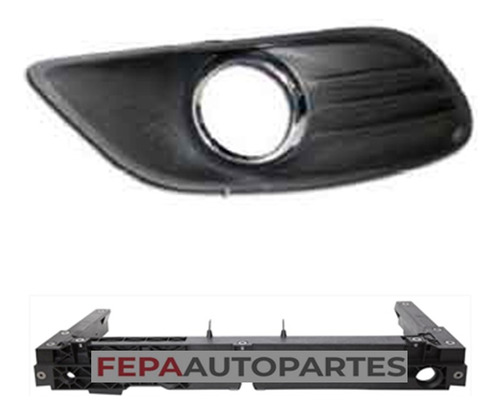 Grilla Tapa Faro Auxiliar Ford Focus Kinetic 08/13 Cromada