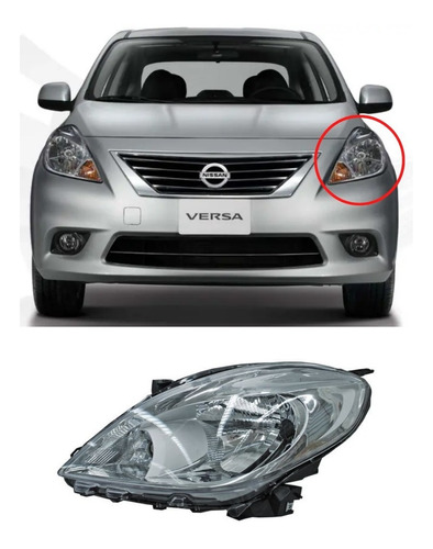 Faro Nissan Versa 2012-2014 Izquierdo