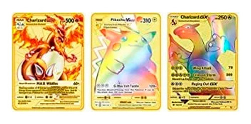 Tarjetas De Metal Raro, Charizard Golden Vmax Dx Gx Meta Tph