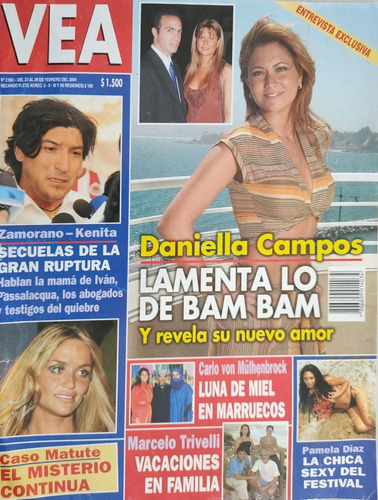 Revista Vea Zamorano Kenita N°2963 2004 (aa553