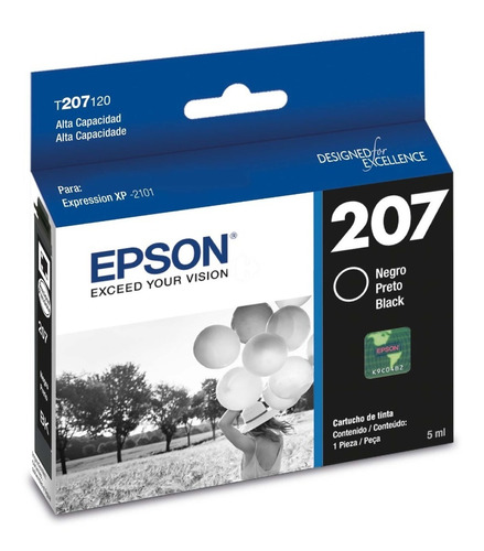 Cartucho Epson T207 Negro Xp 2101 Original Alta Capacidad