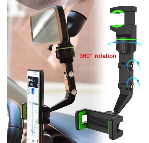 Soporte Teléfono Espejo Retrovisor Multifuncional 360 Grados