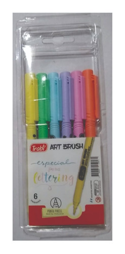 Marcadores Punta Pincel Trabi Art Brush Pastel 6 U. Devoto 