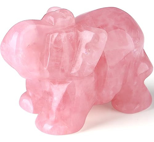 Figura Elefante Decorativo - Cuarzo Rosa