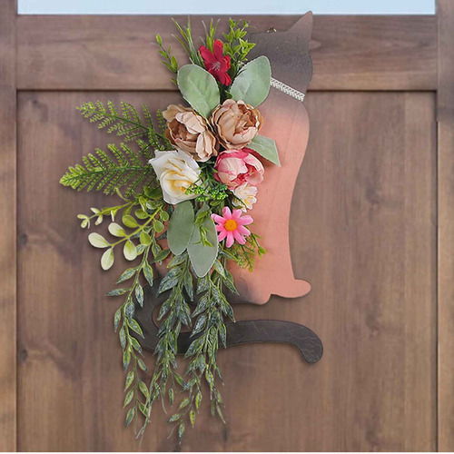 Platos De Madera Artificiales Con Forma De Gato Y Flores Art