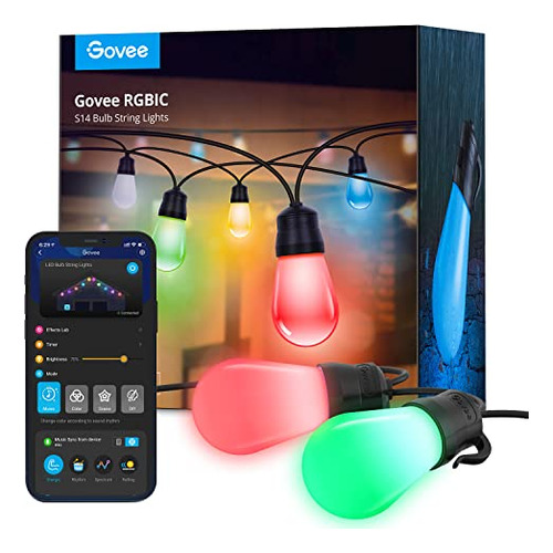Govee Smart Outdoor String Lights Con 15 Bombillas Qsrv9