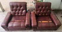 Comprar 2 Sillones De Cuerina ( Para Restaurar El Asiento) Marrón Liso