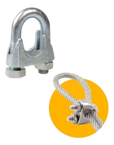 Conector Clips Para Cabo Aço 5/16'' Em Aço 20 Unidades