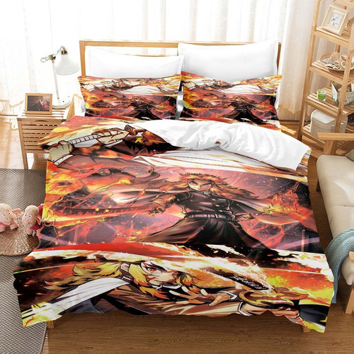 . New Demon Slayer Funda Nórdica Juego De Cama Individual