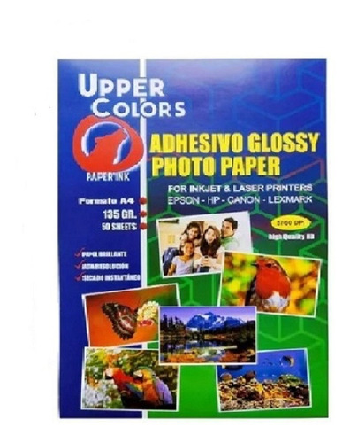 Papel Fotografico Adhesivo Brillante X 50 Hojas