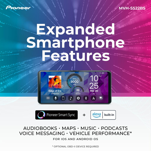 Estéreo De Coche Pioneer Mvh-s522bs Bluetooth Con Entradas U