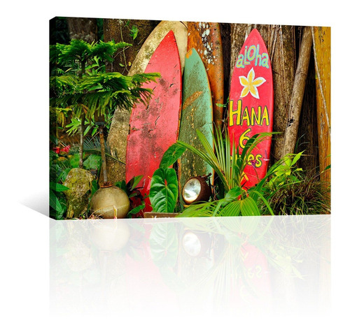 Cuadro Decorativo Naturaleza Canvas Playa Tablas De Surfeo