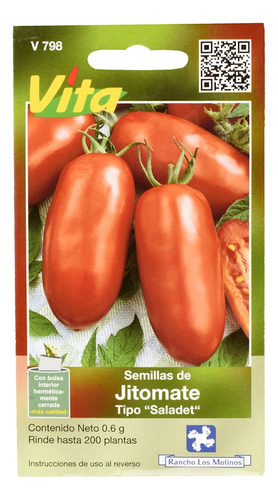 Semillas Jitomate Saladet Vita 0.6g Rojo