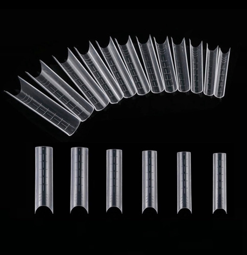 Molde F1 Curvatura C Transparente Unha Gel Polygel 100 Und