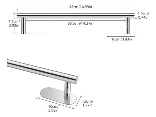 Juego De Accesorios De Baño Con 2 Toalleros Autoadhesivos, S
